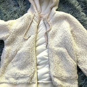 White fluffy jacket